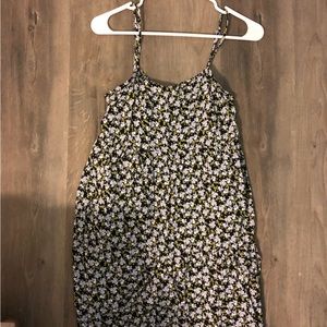 Black floral sun dress XS